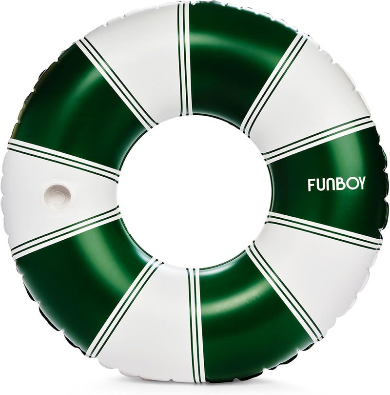 Giant Vintage Stripe Inflatable Pool Float with Cup Holder 48" Pool Float for Adults|Inner Tube Pool Toys Swim Rings Swimming Pool Accessories & Pool Lounger Float for Pool Party & Summer